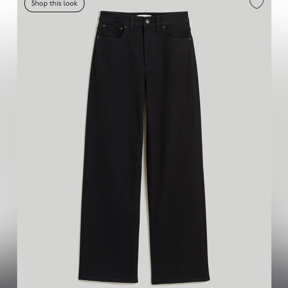Madewell the tall perfect vintage wide leg jean in black 27